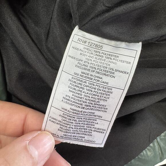 Steve Madden Jacket‎ Womens Medium Hooded Faux Fur Lined Puffer Coat Warm Zip - Picture 5 of 7